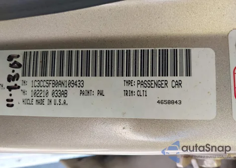 2010 Chrysler Sebring Limited from USA, damaged, VIN 1C3CC5FB0AN109433